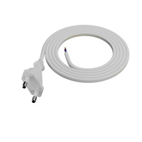 Anschlusskabel 1m mit Flachstecker 2×0,75 mm² OMY P weiß W-97819