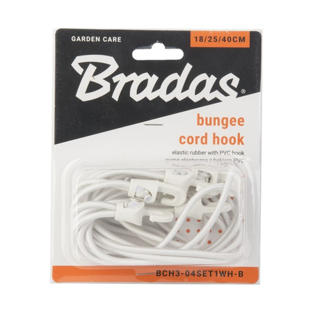 Spanngummi Set mit PVC Haken 2x18/25/40cm weiss Bradas BCH3-04SET1WH-B