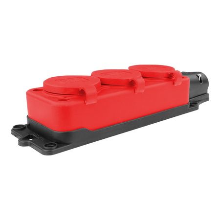Steckdosenleiste Mehrfachsteckdose 3-fach Aussen Schuko rot 3101-308-1600