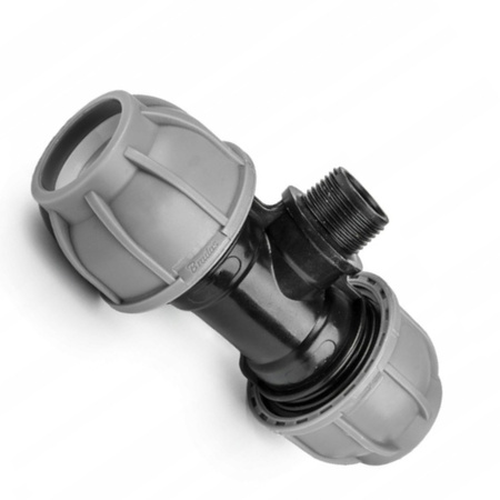 T-Stück für PE Rohr 20mm AG 1/2" Verbinder BRADAS DSRA10T20M12