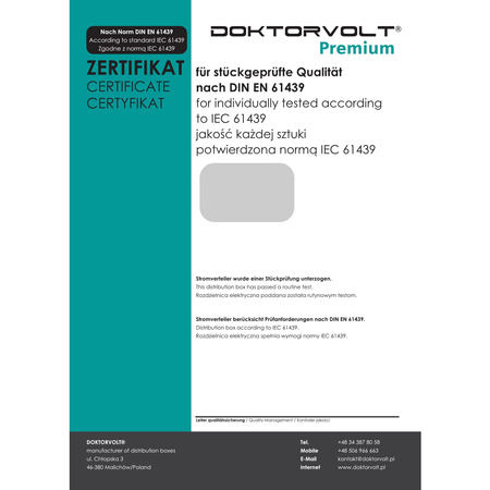 Stromverteiler pTD-S 6x230V 1P Stromzähler SIEMENS und MENNEKES Doktorvolt DV-4814-D