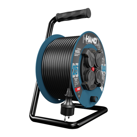 Kabeltrommel HAND PRO 25m 4x Steckdosen 230V IP44 H05RN-F 3x1,5 mm² W-96305
