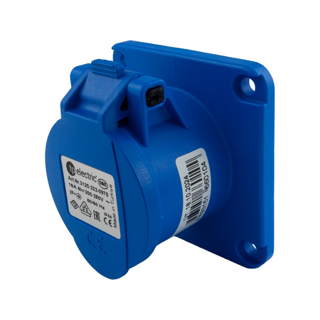 Einbausteckdose 230V CEE Camping Steckdose 230V 16A 3P 75x75 mm VDE TP Electric 3120-322-0975