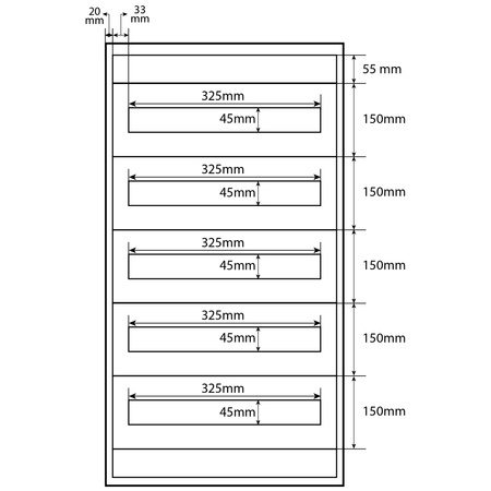 Doktorvolt Verteilerkasten Aufputz Sicherungskasten aus Metall 90 Module 5-reihig IP30 MN90/5/18