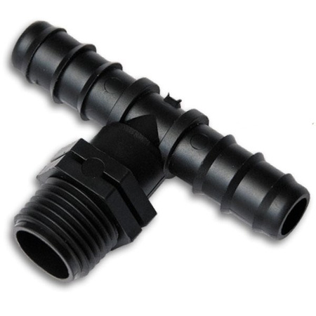 T-Stück mit AG 1/2" für Tropfschlauch PE Rohren mit Schlauchstecker 16mm Bradas DSWA06-1216L