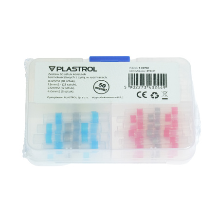 Set mit schrumpfbaren Schnellkupplungen mit Zinn ZTR-C1 0,5 mm² 1,5 mm² 2,5 mm² 4 mm² 50 Stück PLASTROL