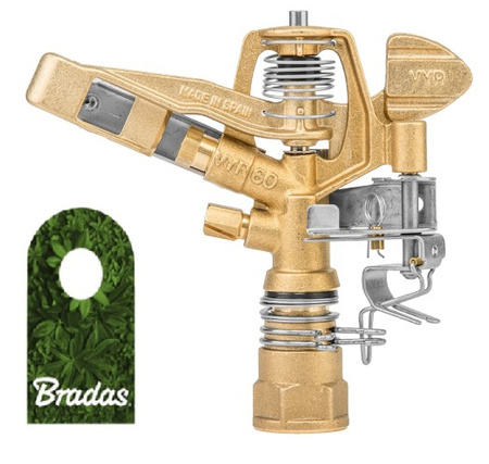 Messing Sprinkler 35m IG 3/4" Kreisregner 360° Bradas GKV604424SGW