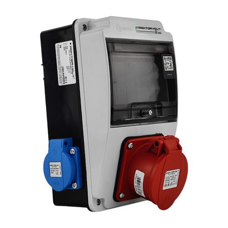 Wandverteiler XS 16A 2x230V IP44 Stromverteiler Komplett Verdrahtet Doktorvolt DV-5121-F