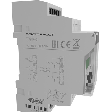 Digitaler Thermostat mit eingebauter Zeitschaltuhr ELKO TER-9/230V