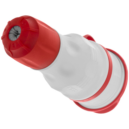 Tragbare zerlegbar Steckdose 230V Schuko IP44 mit Klappe Grau-Rot W-01147