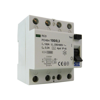 SEZ Fi-Schalter 100A 300mA 4P 10kA TYP A RCD FI-Schutzschalter 6291