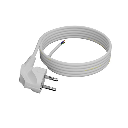 Anschlusskabel 4m mit Winkelstecker Uni-Schuko 250V 16A 3x1 mm² OMY PP-50 Weiß W-97171