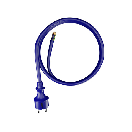 Anschlusskabel 4m IP44 mit geradem Stecker 250V 16A 3x2,5 mm² H07BQ-F PP-40H Blau W-98455