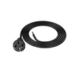 Anschlusskabel 2m mit geradem Stecker TYP E 230V 16A 2×1,5 mm² H05RR-F PP-21 Schwarz W-97192