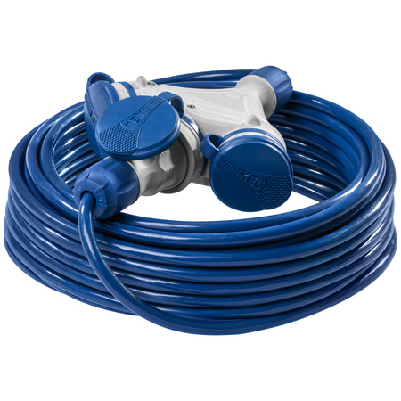 Dreifach-Verlängerungskabel 25m 250V 16A Schuko 3×2P+Z H07BQ-F 3×2,5 mm² IP44 W-01202