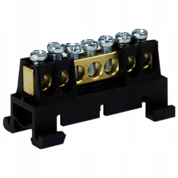 Verteilerklemme 7-polig auf TH Schiene schwarz 7/C