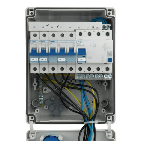 Stromverteiler 16A 2x230V CEE LS FI-Schalter Baustromverteiler Schuko Walther Werke 6920117