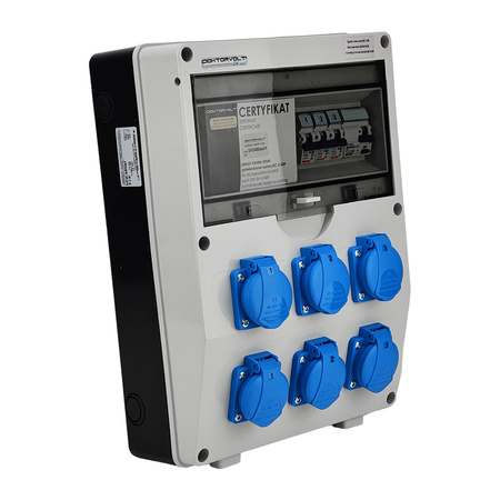 Stromverteiler DV TD-S/FI 6x230V Baustromverteiler Doktorvolt® DV-1769-D