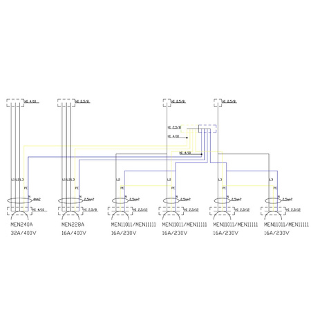 Baustromverteiler TD 32A 16A 4x230V IP54 Stromverteiler Doktorvolt DV-2213-D
