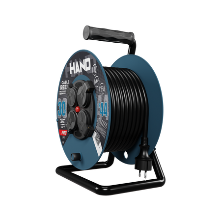 Kabeltrommel HAND PRO 30m 4x Steckdosen 230V IP44 H05RN-F 3x1,5 mm² W-96306