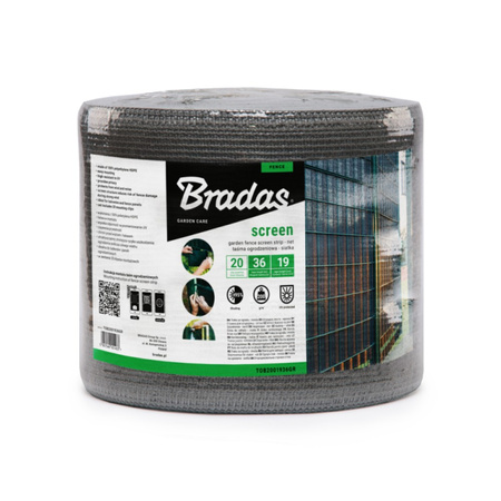 Zaunband 19cmx36m grau Zaun- Palisadenband Sichtschutz Lärmschutz BRADAS TOB2001936GY