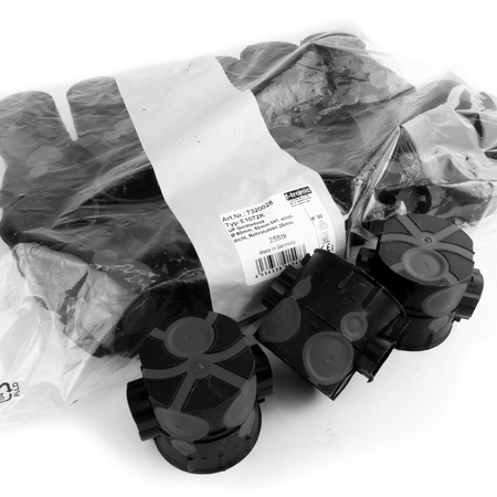 F-tronic Unterputzdose Hohlwanddose 25 Stück 2xM20 2xM25 Gerätedose winddicht Elektronikdose schwarz VDE 732 E1072K
