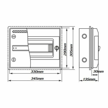Feuchtraumvert​eiler Verteilerkasten Unterverteilung RHp12 1000V 12 Module UP 1000V IP65 VDE E-P 36.120