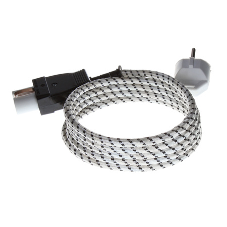 Anschlusskabel mit Kappe NZU-1(PPN) 2m 3x0,75 mm² mit Winkelstecker Uni-Schuko 250V 16A Weiß-Schwarz T-10872