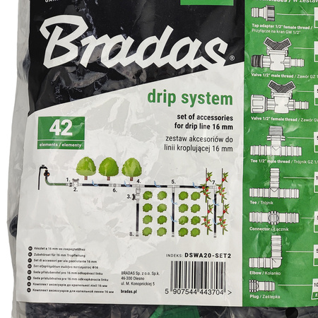 Zubehörset Zubehör für Tropfleitungen BRADAS 16mm DRIP SYSTEM DSWA20-SET2