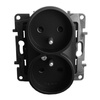 Doppelsteckdose mit Kindersicherung 2P + E franz. System schwarz Niloe Step 863534