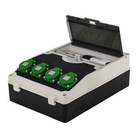 Fahrradladestation für E-bikes 12 Module 4x230V 4xRCBO Stromverteiler Doktorvolt DV-2137