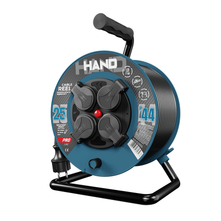 Kabeltrommel HAND PRO 25m 4x Steckdosen 230V IP44 H05RN-F 3x2,5 mm² W-96317