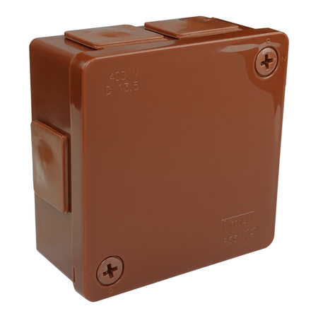 Abzweigkasten Aufputz-Feuchtraum Verbindungsdose Gummi Verschraubung gewindelos braun 86x86x40 mm ViPlast 022-02