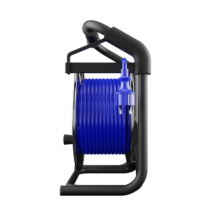 Kabeltrommel 20m HEAVY LINE 3x2,5mm Blau mit Metalltrommel 4x 230V-Steckdosen W-99439