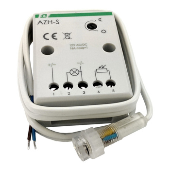 Dämmerungsschalter m.Licht Sensor m.hermetische Sonde Ø10 12V 16A AZH-S F&F 0156