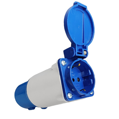 Marlanvil CEE Camping Adapter mit Stecker 16A auf 16A 250V Steckdose Schuko Stromadapter IP44 6.8216.S