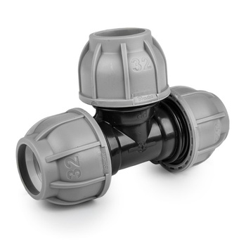 T-Stück für PE Rohr 32mm Verbinder Klemmverbinder BRADAS DSRA10T32
