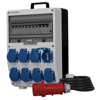 Stromverteiler TD-S/FI 8x230V franz/belg System 5x4mm2 SKH Doktorvolt® DV-9726-F