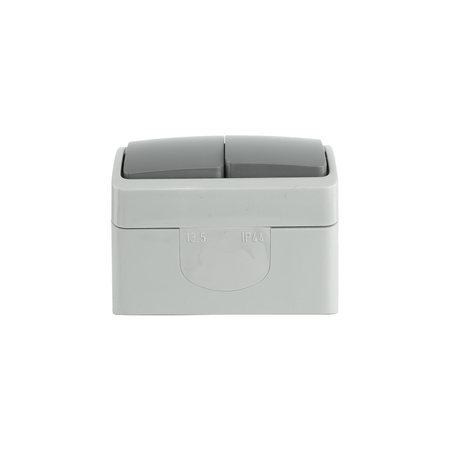 Wandschalter Doppelschalter Lichtschalter Ausschalter IP44 grau/anthrazit 152-08 DV 152-08-DRV