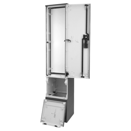 Campingsäule 132x26x24cm Leergehäuse auf Fundament duroplastisches Polyesterharz Campingverteiler Anthrazit Doktorvolt DV-6111