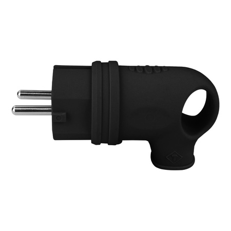 Gummistecker mit Griff 16A 230V Stecker schwarz 5139