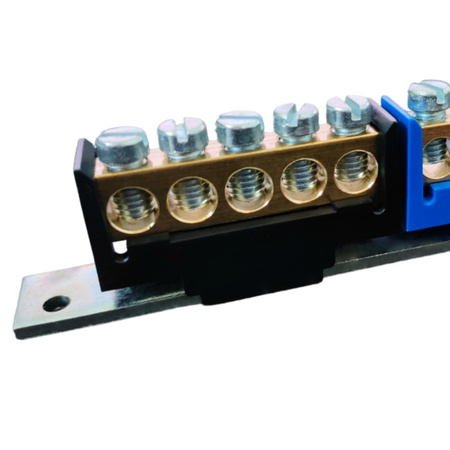 PE/N-Klemme mit Träger 4-Module PE+N 2x 5P Marlanvil 1006.04.I