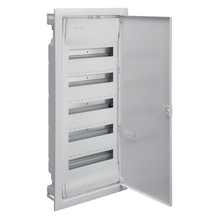 Verteilerschrank Unterputz Sicherunngskasten 5 Reihen 60 Modulen Verteilerkasten Kleinverteiler weiß Hager Volta 5x12 VU60NC