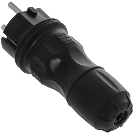 Zerlegbarer gerader Stecker WT-54 IP54 2P+E 16A 250V Uni-Schuko schwarz W-97446