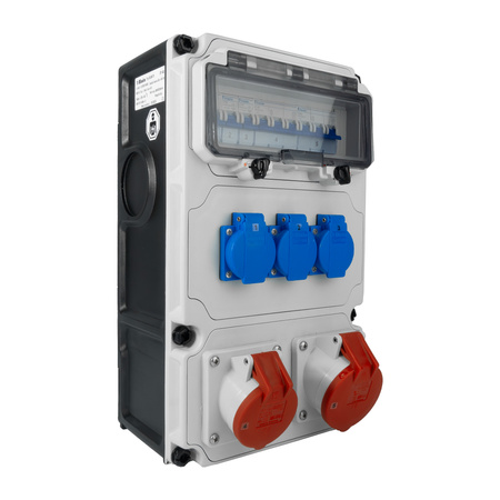 Baustromverteiler 1x32A 1x16A CEE 400V 2x16A 230V Wandverteiler LS-Schalter Schuko IP44 BALS BL89070