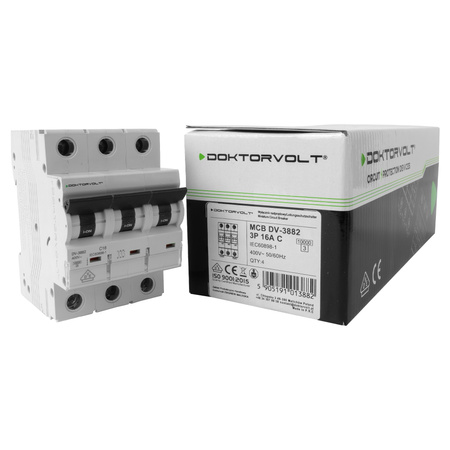 Leitungsschutzschalter MCB 10kA 3P 16A VDE C16A LS-Schalter Doktorvolt DV-3882