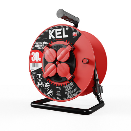 Kabeltrommel 30m 4× 230 V Schuko 3×2,5 H05RR-F Professional Line W-98686