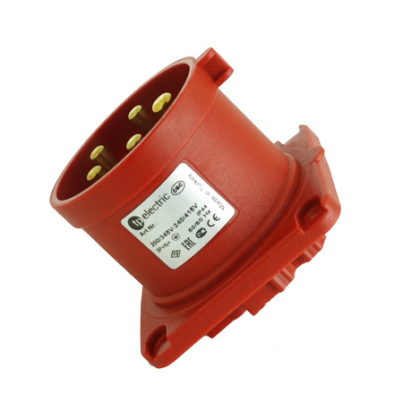 CEE Einbaustecker gerade 5P 16A 400V IP44 75x75 3105-320-1675