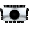 Lüftungsverteiler Verteilerkasten 16x75 Ø200 Wohnraumlüftung Luftverteiler E-KRR-16x75/200-OC