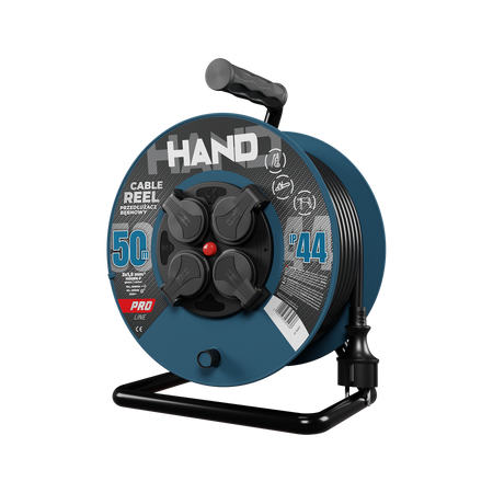 Kabeltrommel HAND PRO 50m 4x Steckdosen 230V IP44 H05RN-F 3x1,5 mm² W-96307